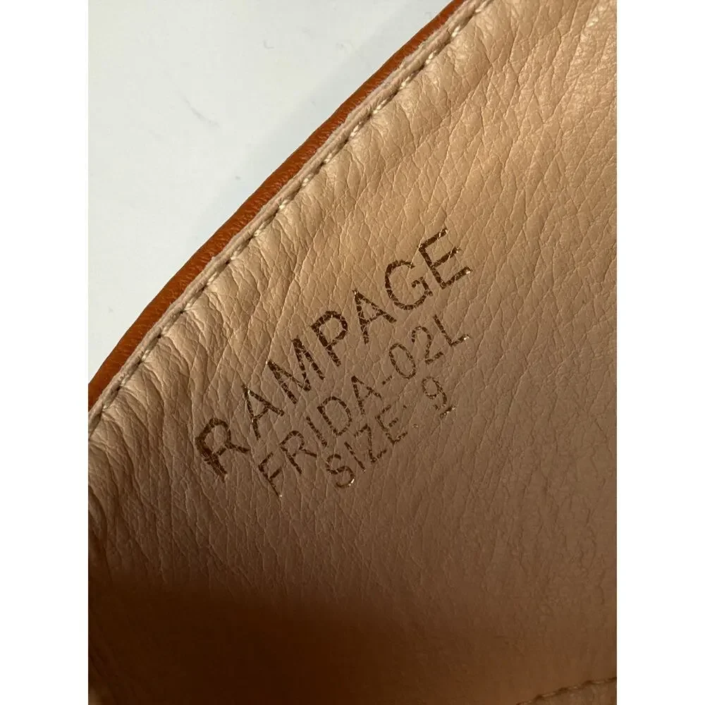 NWOT Rampage brown women's square-toe thong mule sandals slip-on Sz 9